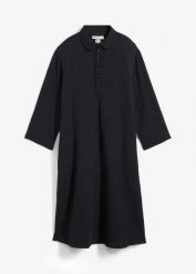 Sukienka szmizjerka z muślinu. Czarne sukienki bonprix, bez wzorów, z bawełny, bez kołnierzyka, bez ramiączek, szmizjerki. Za 119.99 zł.