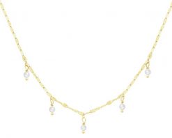 Złoty naszyjnik z perłami. Żółte naszyjniki Apart, złote. Za 939.00 zł.