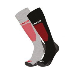 Skarpety narciarskie Nordica Uni 2-Pack Grey/Red + Black/Red. Czarne skarpety Nordica, bez wzorów, z elastanu. Za 129.99 zł.