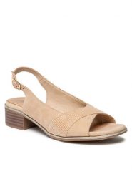 Go Soft Sandały WI23-LUCY-02 Beżowy. Brązowe sandały GO SOFT, bez wzorów, ze skóry, bez obcasa, na płaskiej podeszwie, bez zapięcia. Za 179.99 zł.