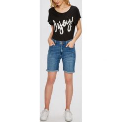 Lee - Szorty. Niebieskie szorty Lee, bez wzorów, z bawełny, casualowe, z podwyższonym stanem. W wyprzedaży za 179.90 zł.