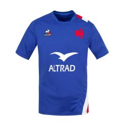 Koszulka do rugby replika Francja 2022. Białe bluzki Le Coq Sportif, l, bez wzorów, z bawełny, sportowe, bez kołnierzyka, bez ramiączek. W wyprzedaży za 249.99 zł.