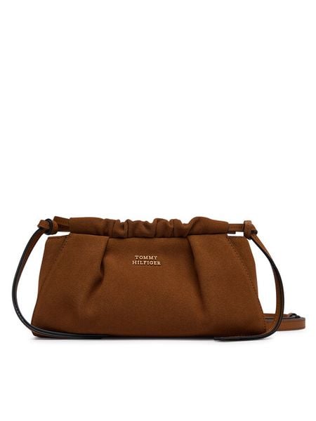 Tommy Hilfiger Torebka AW0AW19010 Brązowy. Brązowe listonoszki TOMMY HILFIGER, bez wzorów, ze skóry, bez dodatków. Za 699.99 zł.
