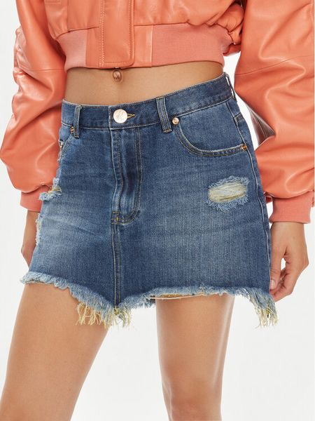 One Teaspoon Spódnica jeansowa Junkyard 26276 Niebieski Regular Fit. Niebieskie spódnice One Teaspoon, bez wzorów, z bawełny. Za 329.99 zł.