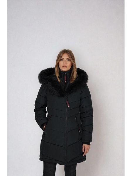 CANADA weather gear Płaszcz zimowy w kolorze czarnym rozmiar: M. Brązowe płaszcze CANADA weather gear, na zimę, m, bez wzorów, z puchu, bez kaptura. Za 368.96 zł.