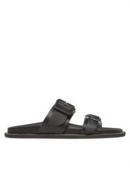 Pollini Klapki SA28172C0MTCS000 Czarny. Czarne klapki Pollini, bez wzorów, ze skóry, bez obcasa. Za 1,249.00 zł.