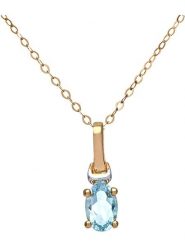Revoni Złoty naszyjnik z topazem - dł. 45 cm rozmiar: onesize. Niebieskie naszyjniki Revoni, z topazem, złote. Za 761.99 zł.