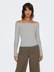 ONLY Koszulka w kolorze szarym rozmiar: XL. Szare bluzki Only, xl, bez wzorów, bez kołnierzyka, bez ramiączek. Za 66.31 zł.