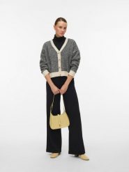 Vero Moda Kardigan w kolorze kremowo-czarnym rozmiar: L. Brązowe kardigany Vero Moda, l, bez wzorów, z materiału. Za 113.99 zł.