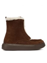 TWINSET Botki 252TGT01C Brązowy. Brązowe botki Twinset, bez wzorów, ze skóry, bez obcasa, na płaskiej podeszwie, bez zapięcia. Za 979.99 zł.