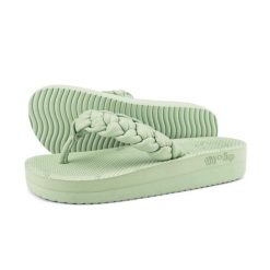 Japonki basenowe damskie Flip Flop Comfy Weave. Niebieskie klapki Flip Flop, bez wzorów, bez obcasa. Za 123.00 zł.