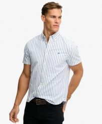 Superdry Preppy Oxford koszula krótki rękaw z organicznej bawełny – Blue Beach. Niebieskie koszule Superdry, l, bez wzorów, z bawełny, klasyczne, bez kołnierzyka, bez ramiączek. Za 282.85 zł.