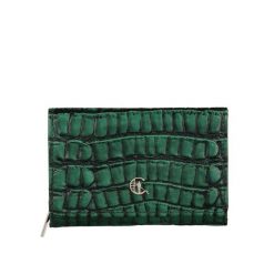Mały Portfel Damski croco Canaletto – Skóra Naturalna PD1225s292 RFID. Zielone portfele bez wzorów, ze skóry. Za 170.00 zł.