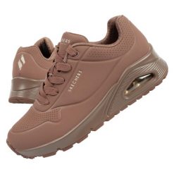 Buty sportowe damskie Skechers Uno Air. Brązowe obuwie sportowe Skechers, ze skóry, bez zapięcia, trekkingowe, Skechers Sport. W wyprzedaży za 312.10 zł.