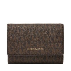 Duży Portfel Damski MICHAEL Michael Kors. Brązowe portfele MICHAEL Michael Kors, bez wzorów. Za 559.99 zł.