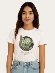 WOOOP Koszulka "Hokusai Fuji Bamboo" w kolorze białym rozmiar: S. Białe bluzki Wooop, s, bez wzorów, z bawełny, bez kołnierzyka, bez ramiączek. Za 56.99 zł.