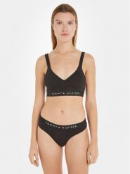 Tommy Hilfiger Stringi UW0UW04146 Czarny. Czarne stringi TOMMY HILFIGER, bez wzorów, z bawełny. Za 59.99 zł.