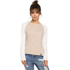 Bluzka w kolorze beżowo-białym. Brązowe bluzki Be Wear, l, bez wzorów, bez kołnierzyka, bez ramiączek. Za 109.95 zł.