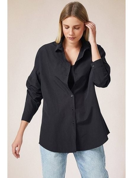 Happiness Istanbul Bluzka w kolorze czarnym rozmiar: 38. Czarne bluzki Happiness Istanbul, bez wzorów, bez kołnierzyka, bez ramiączek. Za 66.45 zł.