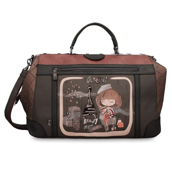 Brązowa Damska Duża Torba Podróżna Anekke. Brązowe torby podróżne Anekke, bez wzorów, duże. Za 699.00 zł.