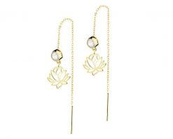Złote kolczyki z cyrkoniami - kwiaty lotosu. Żółte kolczyki Apart, z cyrkonią, złote. Za 769.00 zł.
