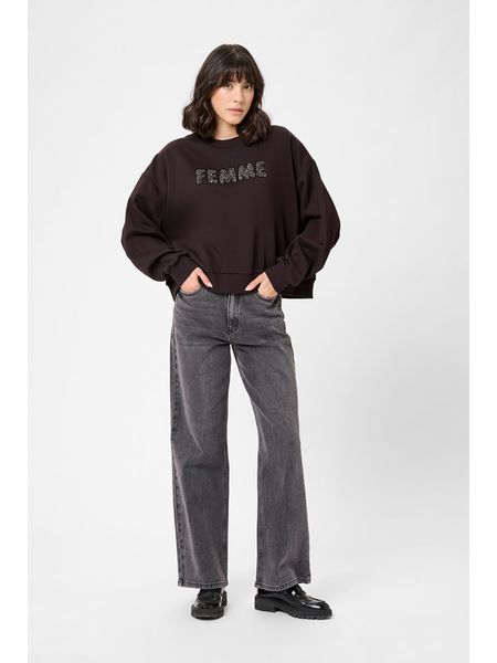 Kaffe Bluza w kolorze ciemnobrązowym rozmiar: XL. Brązowe bluzy Kaffe, xl, bez wzorów, bez kaptura. Za 139.87 zł.