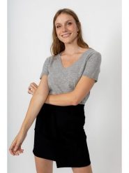 Perfect Cashmere Kaszmirowa koszulka "Efimia" w kolorze szarym rozmiar: L. Szare bluzki Perfect Cashmere, l, bez wzorów, z kaszmiru, bez kołnierzyka, bez ramiączek. Za 263.53 zł.