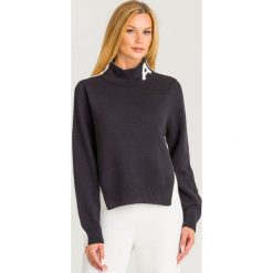 GOLF Armani Exchange. Czarne golfy Armani Exchange, l, bez wzorów, z dzianiny, bez ramiączek. Za 469.00 zł.