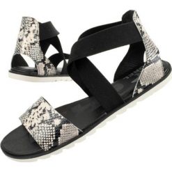 Sandały Sorel Ella Ii Sandal NL4043-010 czarne. Czarne sandały bez wzorów, z gumy, bez obcasa, bez zapięcia. W wyprzedaży za 190.98 zł.