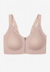 Jasnofioletowy Sportowy Biustonosz z Suwakiem z Przodu Eziline. Fioletowe bielizna sportowa Born2be, plus size, bez wzorów. Za 69.99 zł.