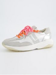 Paul Green Skórzane sneakersy w kolorze srebrno-kremowym rozmiar: 42. Brązowe trampki Paul Green, bez wzorów, bez zapięcia. Za 424.65 zł.