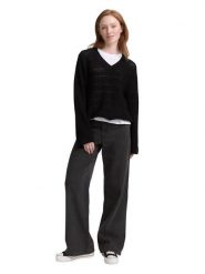 TOM TAILOR Denim Sweter w kolorze czarnym rozmiar: XS. Czarne swetry TOM TAILOR DENIM, xs, bez wzorów, z bawełny, bez ramiączek. Za 91.77 zł.