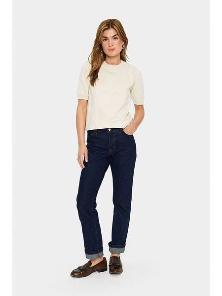 SAINT TROPEZ Sweter w kolorze beżowym rozmiar: L. Brązowe swetry Saint Tropez, l, bez wzorów, bez ramiączek. Za 72.95 zł.