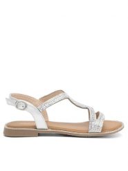 Jenny Fairy Sandały WS120701-02EOB Srebrny. Szare sandały Jenny Fairy, bez wzorów, z syntetyku, bez obcasa, na płaskiej podeszwie, bez zapięcia. Za 119.99 zł.