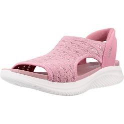 Sandały SKECHERS 119805S Rose. Czerwone sandały Skechers, bez wzorów, z tkaniny, bez obcasa, bez zapięcia. Za 297.99 zł.