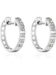 DIAMANTA Złote kolczyki-kreole "Linéa" z diamentami rozmiar: onesize. Szare kolczyki DIAMANTA, z diamentem, złote. Za 1,690.95 zł.