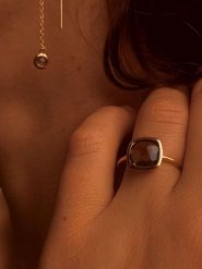 Les Petites Précieuses Pozłacany pierścionek z kwarcem rozmiar: 58. Brązowe pierścionki Les Petites Précieuses, z kwarcem, pozłacane. Za 97.95 zł.