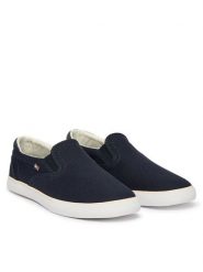 Tommy Hilfiger Tenisówki Th Low Profile Slip On FW0FW09103 Granatowy. Niebieskie trampki TOMMY HILFIGER, bez wzorów, z materiału, bez zapięcia. Za 289.99 zł.