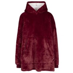 Trespass Cosiness - Obszerna bluza z kapturem At300 Dark Cherry. Czerwone bluzy Trespass, bez wzorów, z polaru, z kapturem. Za 349.99 zł.