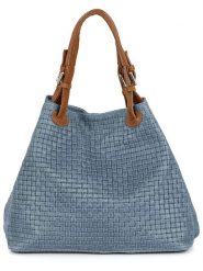 Lucca Baldi Skórzana torebka w kolorze błękitno-jasnobrązowym - 45 x 37 x 15 cm rozmiar: onesize. Brązowe torby na ramię Lucca Baldi, bez wzorów, z materiału, przez ramię, bez dodatków. Za 304.99 zł.