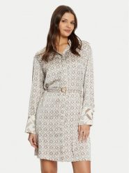 Guess Sukienka koszulowa W5RK40 WF1T2 Szary Regular Fit. Szare sukienki Guess, xs, z aplikacjami, z syntetyku, bez kołnierzyka, bez ramiączek, koszulowe. Za 409.99 zł.