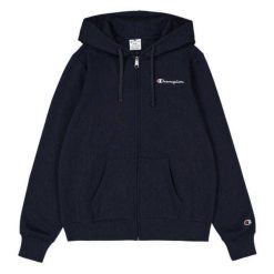 Bluza Damska Z Pełnym Zamkiem Błyskawicznym Z Markowym Rękawem. Niebieskie bluzy sportowe Champion, bez wzorów, bez kaptura. Za 333.99 zł.