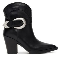 Botki KARL LAGERFELD. Czarne botki KARL LAGERFELD, bez wzorów, bez obcasa, na słupku, bez zapięcia. Za 1,509.00 zł.