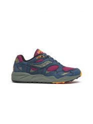 Saucony Skórzane sneakersy w kolorze granatowo-oliwkowo-fioletowym rozmiar: 41. Brązowe trampki Saucony, bez wzorów, bez zapięcia. Za 404.10 zł.
