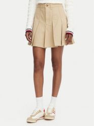 Tommy Jeans Spódnica plisowana DW0DW23149 Beżowy Regular Fit. Brązowe spódnice Tommy Jeans, xxs, bez wzorów, z bawełny, plisowane. Za 369.99 zł.
