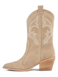 Loft37 Skórzane botki "Only Want You" w kolorze beżowym rozmiar: 40. Brązowe botki loft37, bez wzorów, bez obcasa, bez zapięcia. Za 524.95 zł.