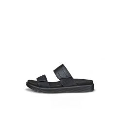 Sandały damskie Ecco Slide. Czarne sandały ecco, bez wzorów, z materiału, eleganckie, bez obcasa, bez zapięcia. Za 399.00 zł.