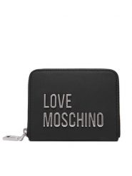 LOVE MOSCHINO Duży Portfel Damski JC5613PP0NKD000B Czarny. Czarne portfele Love Moschino, bez wzorów, ze skóry. Za 399.99 zł.