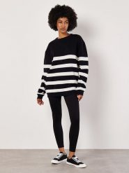 Apricot Sweter w kolorze czarno-białym rozmiar: XL. Czarne swetry Apricot, xl, bez wzorów, bez ramiączek. Za 78.28 zł.