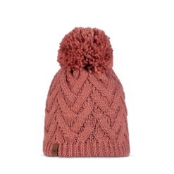 Czapka dzianinowa i polarowa dla kobiet Buff Caryn. Czerwone czapki Buff, bez wzorów, z dzianiny. Za 142.30 zł.